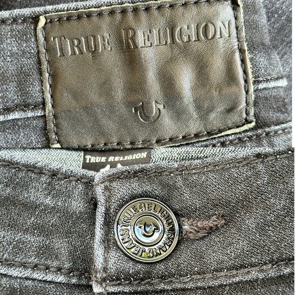 True Religion Women’s 29 Halle Mid Rise Super Skinny Jeans in Rock Solid Wash - Picture 13 of 14